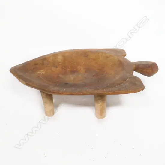 A carved wooden turtle form kava bowl,